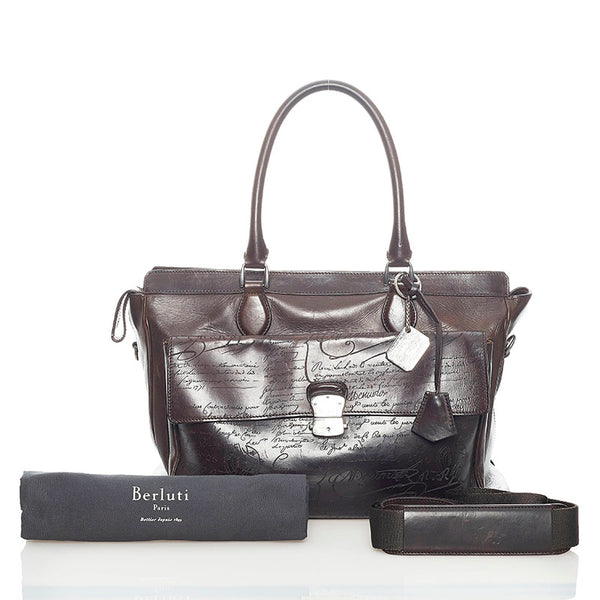 ベルルッティ エトゥオ カリグラフィ ビジネスバッグ ショルダーバッグ 2WAY ダークブラウン レザー メンズ Berluti 【中古】