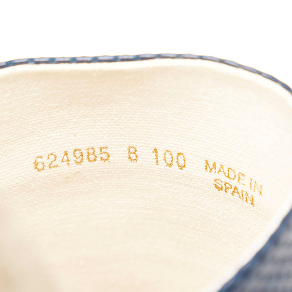 グッチ ウェブ スライド サンダル 624985 ネイビー ベージュ レザー 麻・リネン ラバー メンズ GUCCI 【中古】