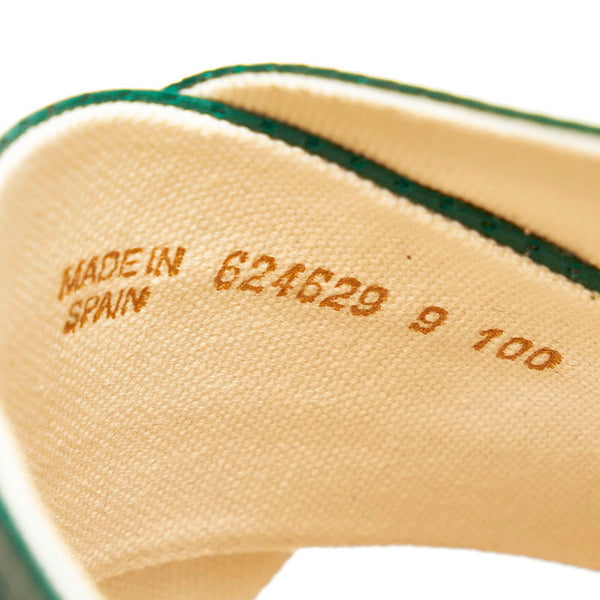 グッチ スライド サンダル グリーン レッド ベージュ レザー 麻・リネン ラバー メンズ GUCCI 【中古】