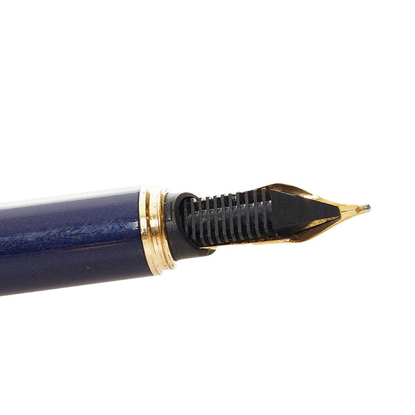 カルティエ 万年筆 ブルー ゴールド プラスチック K18 ゴールド メンズ CARTIER 【中古】