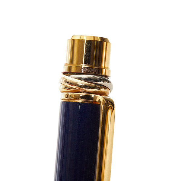 カルティエ 万年筆 ブルー ゴールド プラスチック K18 ゴールド メンズ CARTIER 【中古】