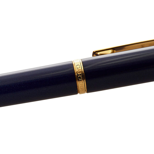 カルティエ 万年筆 ブルー ゴールド プラスチック K18 ゴールド メンズ CARTIER 【中古】