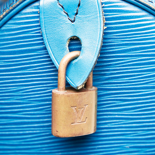 ルイ ヴィトン エピ スピーディ30 ハンドバッグ ミニボストン M43005 トレドブルー レザー レディース LOUIS VUITTON 【中古】