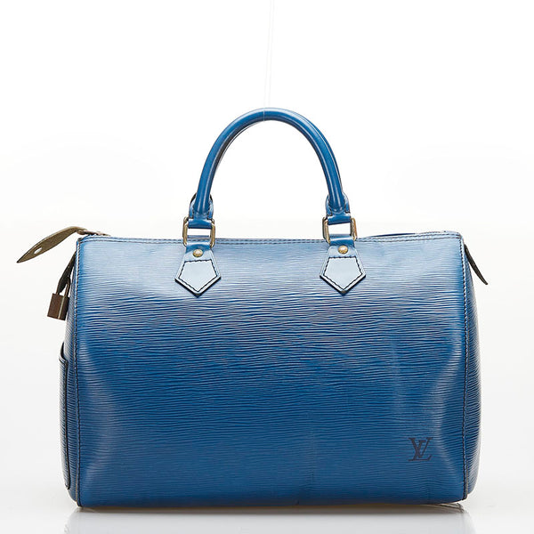 ルイ ヴィトン エピ スピーディ30 ハンドバッグ ミニボストン M43005 トレドブルー レザー レディース LOUIS VUITTON 【中古】