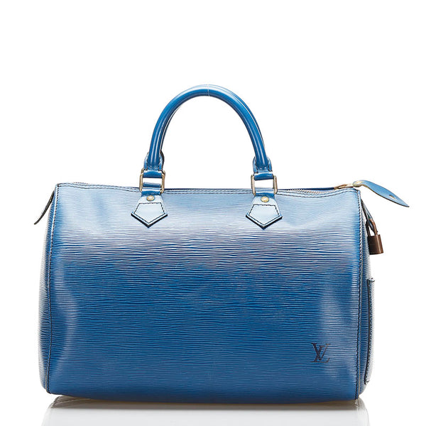ルイ ヴィトン エピ スピーディ30 ハンドバッグ ミニボストン M43005 トレドブルー レザー レディース LOUIS VUITTON 【中古】