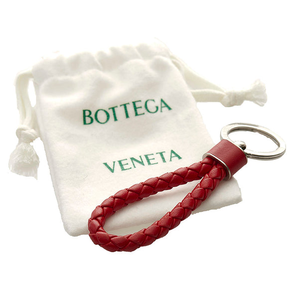 ボッテガヴェネタ キーリング キーホルダー レッド レザー メンズ BOTTEGAVENETA 【中古】