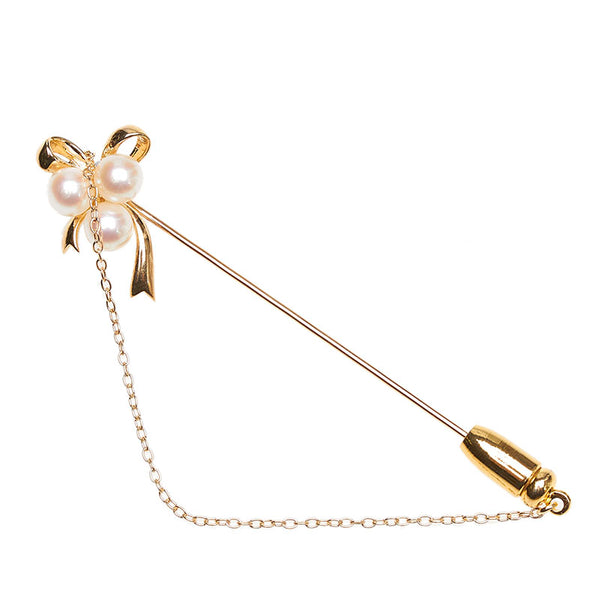 ミキモト K14YG イエローゴールド アコヤパール5.4～5.6mm ブローチ レディース MIKIMOTO 【中古】