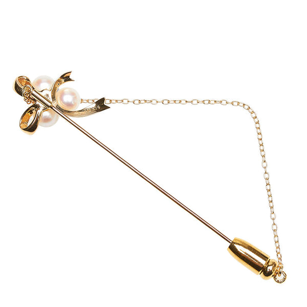 ミキモト K14YG イエローゴールド アコヤパール5.4～5.6mm ブローチ レディース MIKIMOTO 【中古】