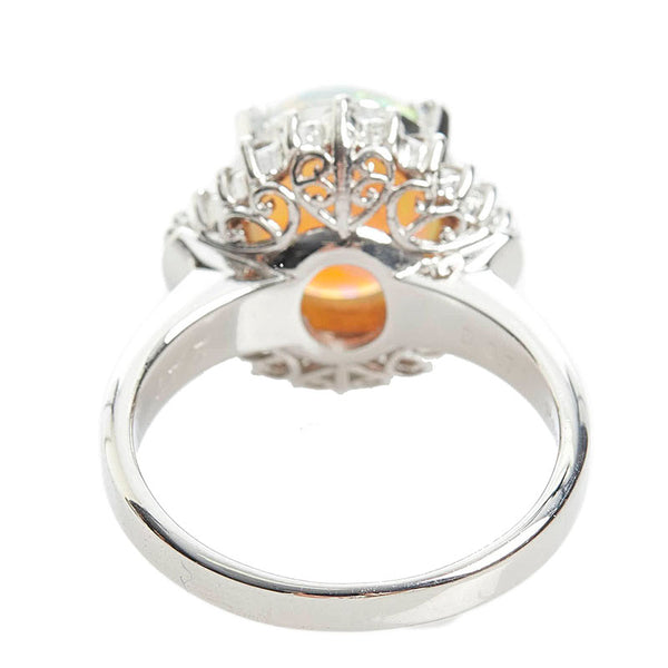 Pt900 プラチナ オパール2.47ct ダイヤ0.36ct リング 指輪 レディース 13.5号 【中古】