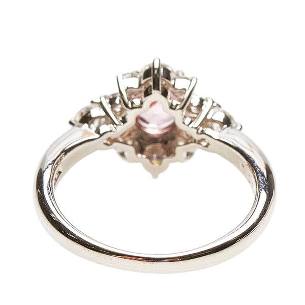 Pt900 プラチナ パパラチアサファイア1.00ct ダイヤ0.68ct リング 指輪 レディース 13号 【中古】