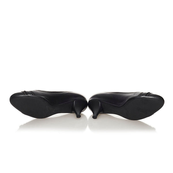 サルヴァトーレフェラガモ ガンチーニ パンプス ブラック レザー レディース Salvatore Ferragamo 【中古】