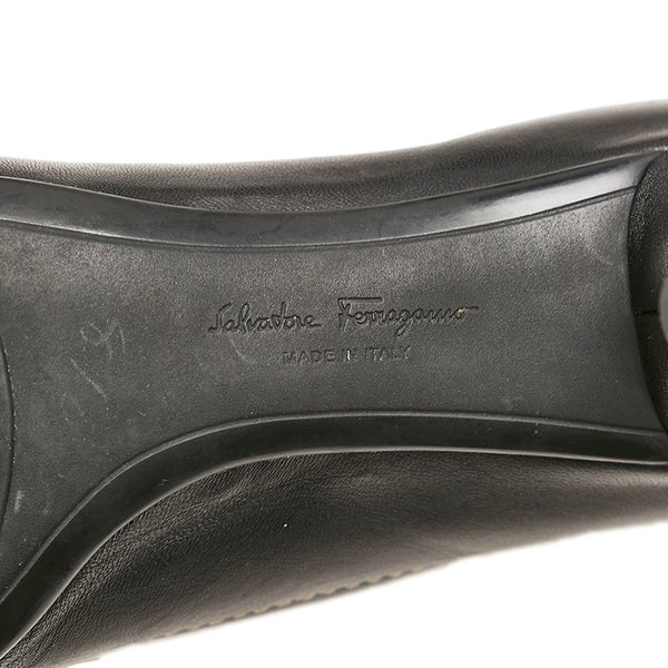 サルヴァトーレフェラガモ ガンチーニ パンプス ブラック レザー レディース Salvatore Ferragamo 【中古】