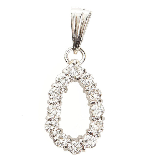 Pt850 プラチナ ダイヤ0.42ct ペンダントトップ レディース 【中古】
