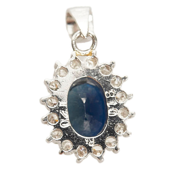Pt900 プラチナ サファイア1.20ct ダイヤ0.18ct ペンダントトップ レディース 【中古】