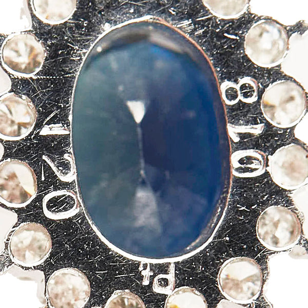 Pt900 プラチナ サファイア1.20ct ダイヤ0.18ct ペンダントトップ レディース 【中古】