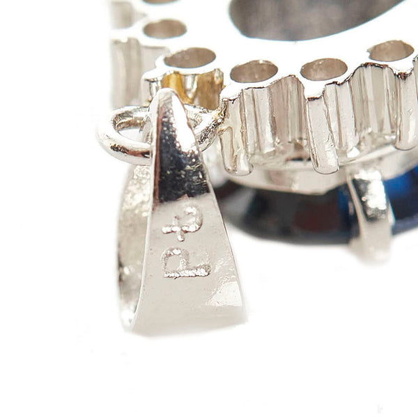 Pt900 プラチナ サファイア1.20ct ダイヤ0.18ct ペンダントトップ レディース 【中古】