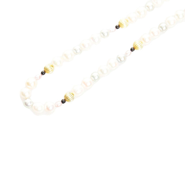 K18YG イエローゴールド パール6.5～8mm 淡水パール ネックレス レディース 【中古】