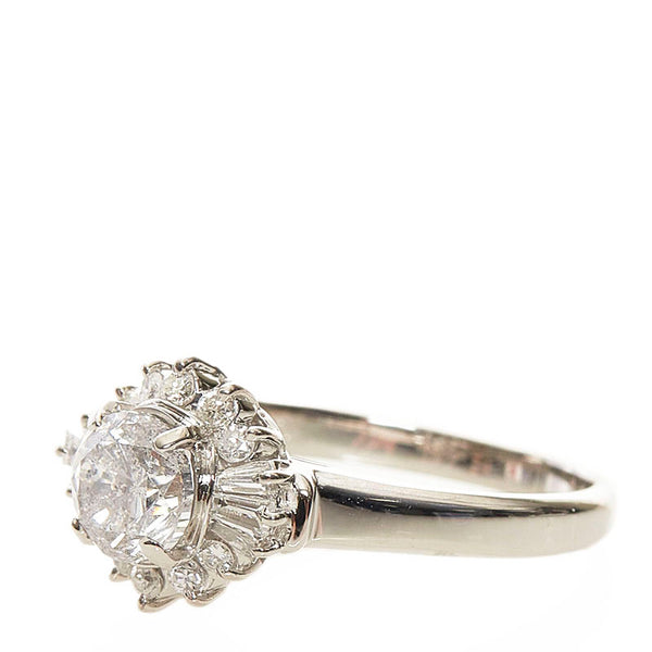 Pt900 プラチナ ダイヤ1.016ct ダイヤ0.29ct リング 指輪 レディース 12号 【中古】
