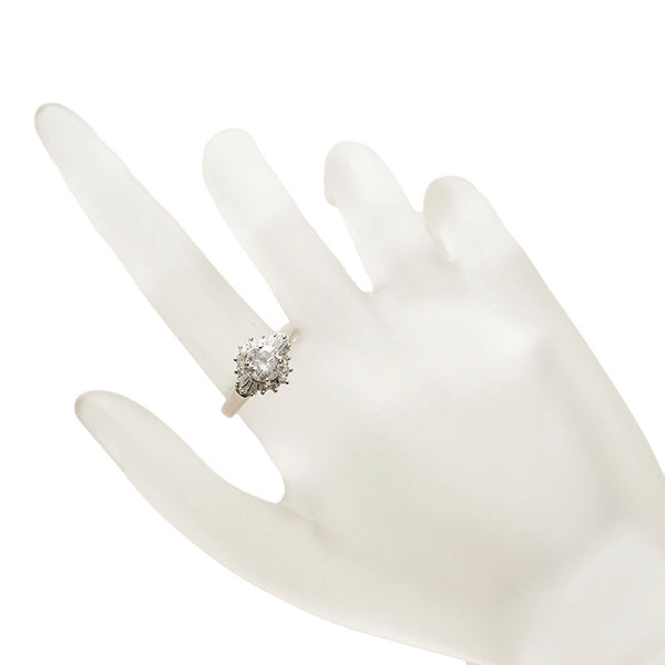 Pt900 プラチナ ダイヤ1.016ct ダイヤ0.29ct リング 指輪 レディース 12号 【中古】
