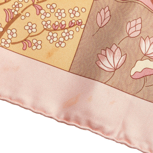 エルメス カレ90 Tout en Quilt すべてはキルトの中に スカーフ ピアノ グリーン シルク レディース HERMES 【中古】