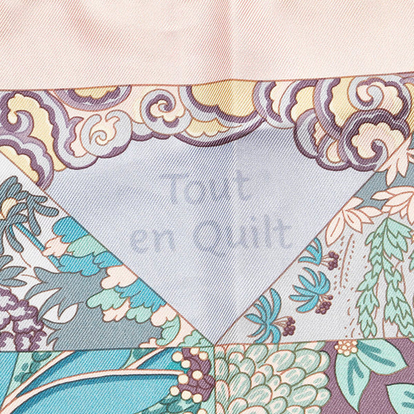 エルメス カレ90 Tout en Quilt すべてはキルトの中に スカーフ ピアノ グリーン シルク レディース HERMES 【中古】