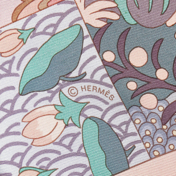 エルメス カレ90 Tout en Quilt すべてはキルトの中に スカーフ ピアノ グリーン シルク レディース HERMES 【中古】