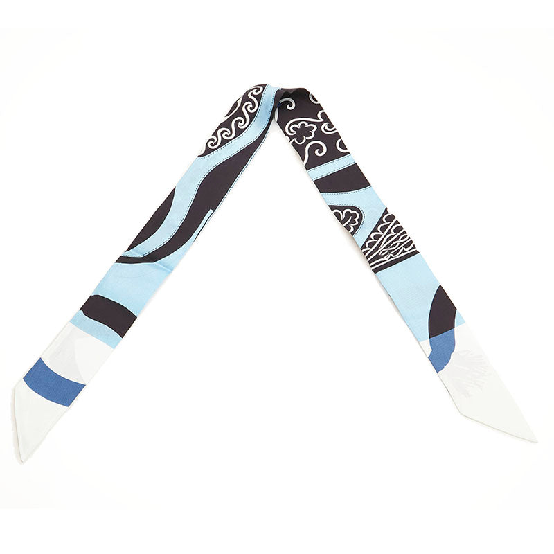 エルメス ツイリー スカーフ ブルー シルク レディース HERMES 【中古】