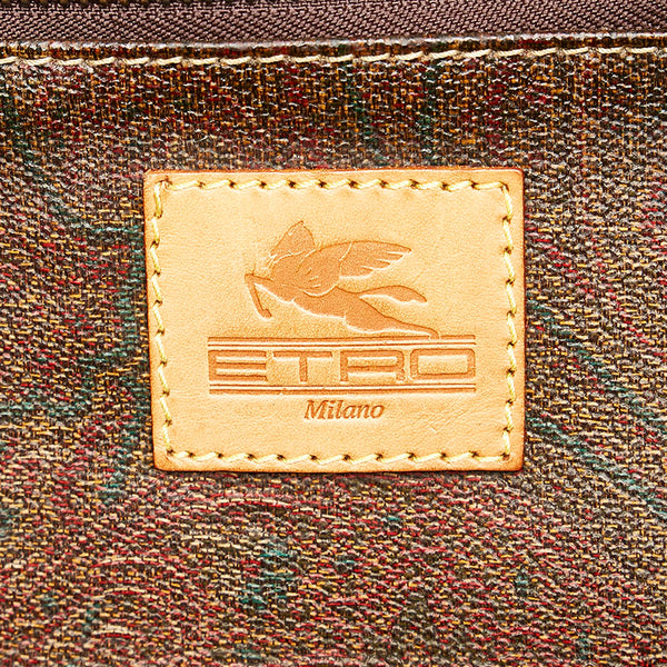 エトロ ペイズリー ボストンバッグ トラベルバッグ 旅行用バッグ ブラウン PVC レザー レディース ETRO 【中古】