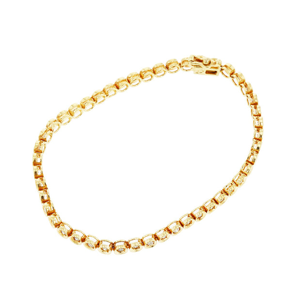 K18YG イエローゴールド ダイヤ1.0ct ブレスレット レディース 【中古】