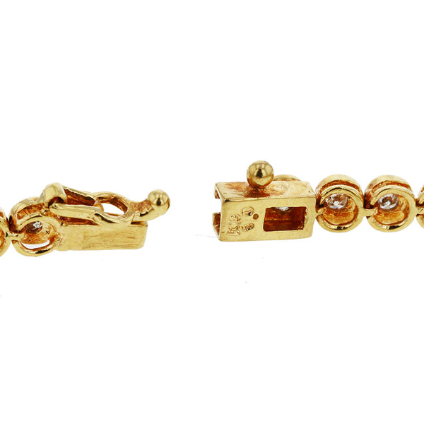 K18YG イエローゴールド ダイヤ1.0ct ブレスレット レディース 【中古】