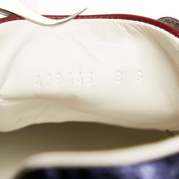 グッチ GGスプリーム シェリーライン スニーカー 429445 ベージュ  PVC レザー メンズ GUCCI 【中古】