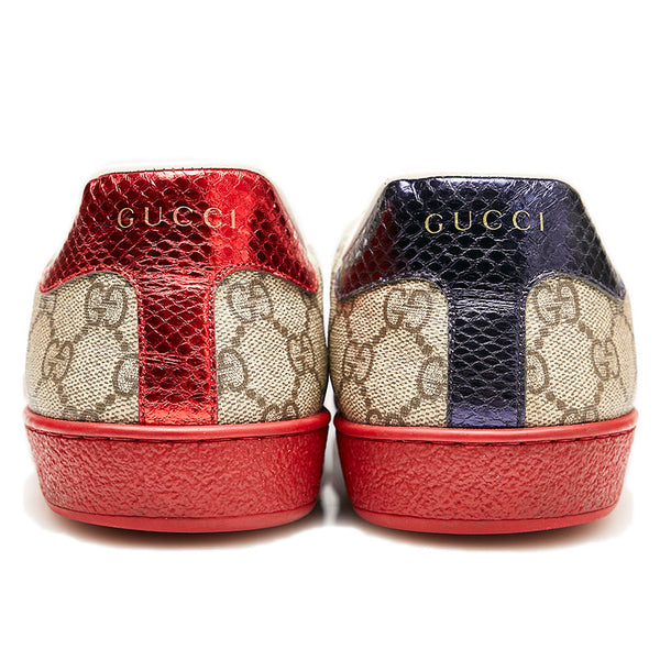 グッチ GGスプリーム シェリーライン スニーカー 429445 ベージュ  PVC レザー メンズ GUCCI 【中古】
