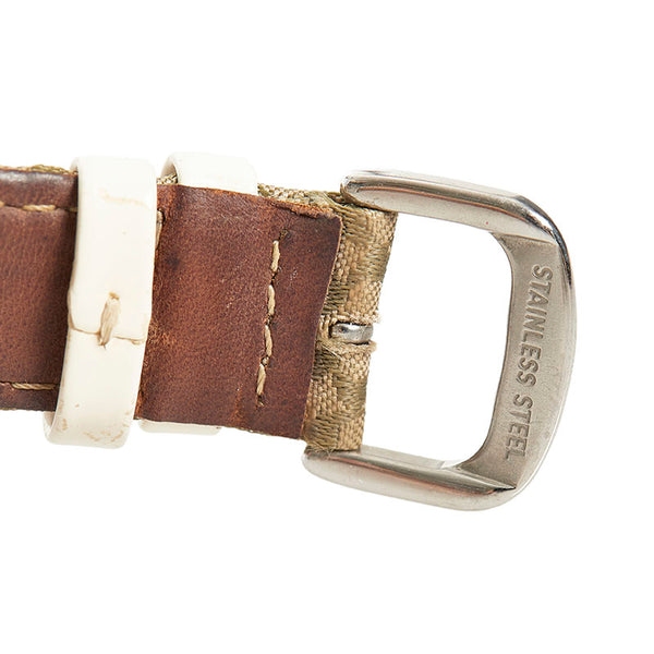 コーチ エプソンムーブ 腕時計 CA.43.3.14.0444 クオーツ シルバー文字盤 ステンレススチール キャンバス レザー メンズ COACH 【中古】