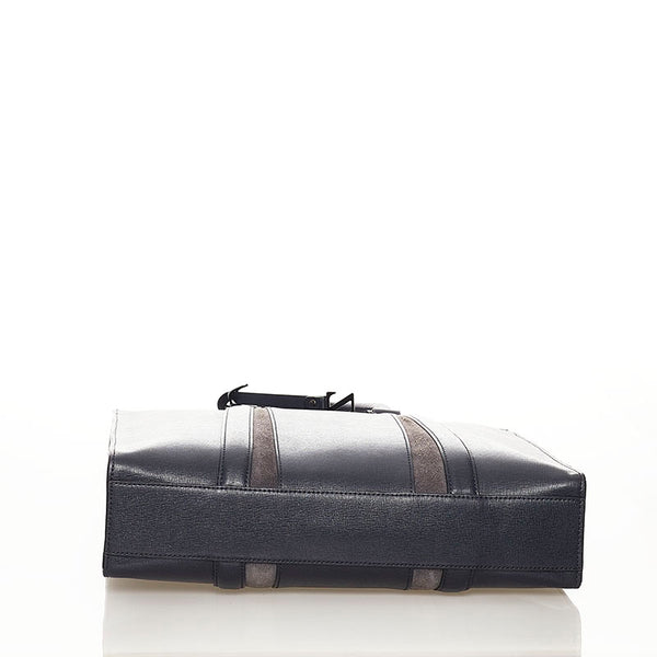 ゼニア トートバッグ ショルダーバッグ 2way ネイビー レザー メンズ Zegna 【中古】