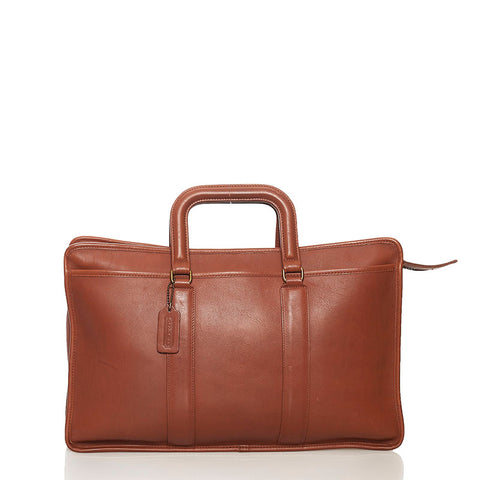 コーチ ビジネスバッグ 5090 ブラウン レザー メンズ COACH 【中古】