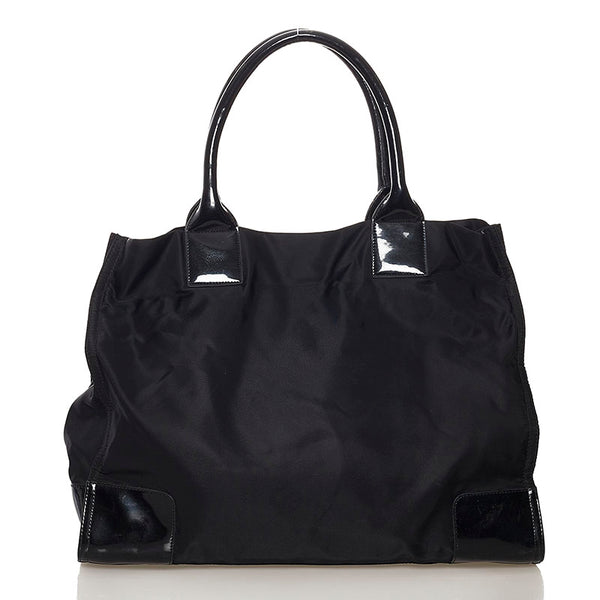 トリーバーチ エラ トートバッグ ブラック ナイロン パテントレザー レディース Tory Burch 【中古】