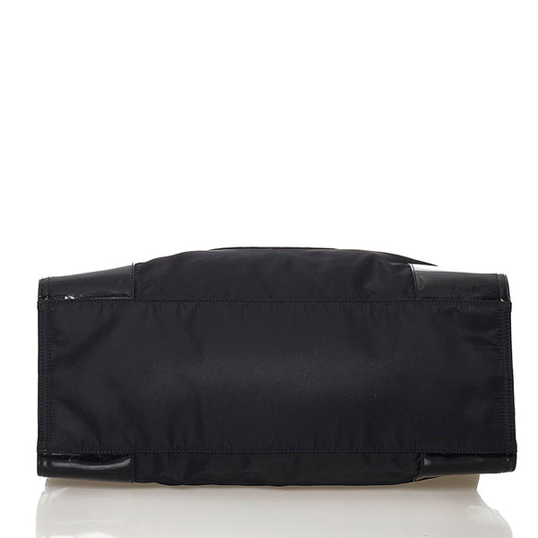 トリーバーチ エラ トートバッグ ブラック ナイロン パテントレザー レディース Tory Burch 【中古】