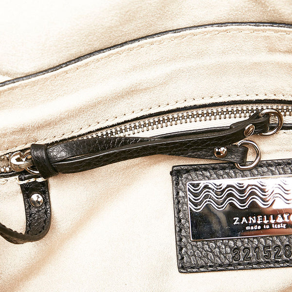 ザネラート ポスティーナ ハンドバッグ ブラック レザー メンズ ZANELLATO 【中古】