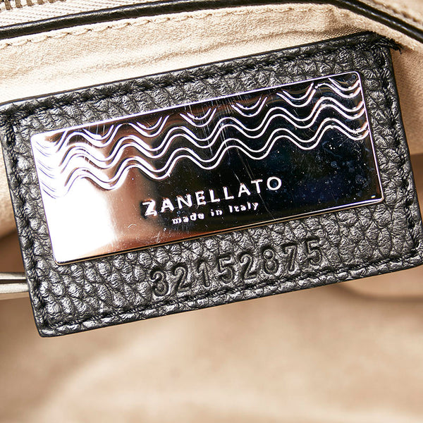ザネラート ポスティーナ ハンドバッグ ブラック レザー レディース ZANELLATO 【中古】