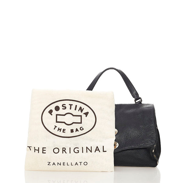ザネラート ポスティーナ ハンドバッグ ブラック レザー メンズ ZANELLATO 【中古】