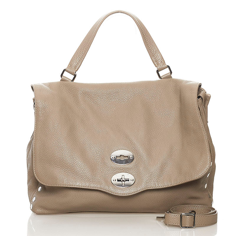 ザネラート ポスティーナ ハンドバッグ ショルダーバッグ 2WAY グレー レザー レディース ZANELLATO 【中古】