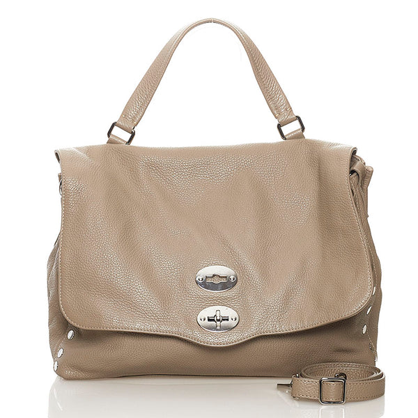 ザネラート ポスティーナ ハンドバッグ ショルダーバッグ 2WAY グレー レザー レディース ZANELLATO 【中古】