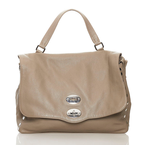 ザネラート ポスティーナ ハンドバッグ ショルダーバッグ 2WAY グレー レザー レディース ZANELLATO 【中古】