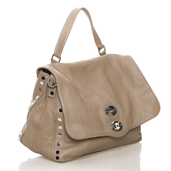 ザネラート ポスティーナ ハンドバッグ ショルダーバッグ 2WAY グレー レザー レディース ZANELLATO 【中古】