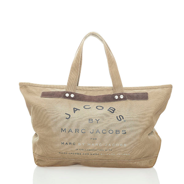 マークジェイコブス トートバッグ カーキ キャンバス スウェード レディース MARC JACOBS 【中古】
