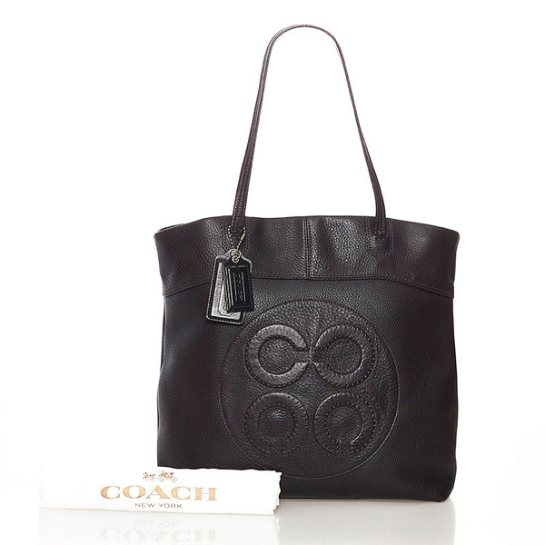 コーチ トートバッグ ダークブラウン レザー レディース COACH 【中古】