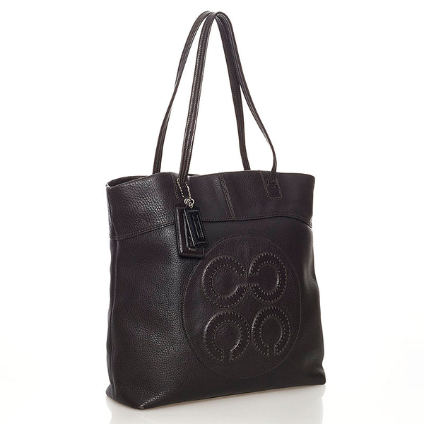 コーチ トートバッグ ダークブラウン レザー レディース COACH 【中古】