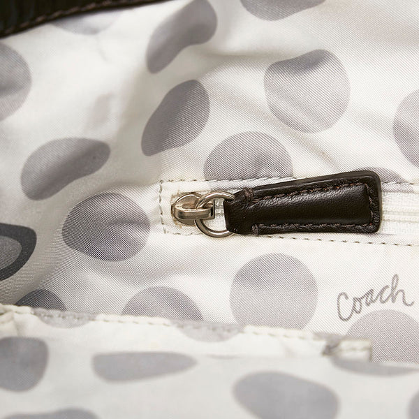 コーチ トートバッグ ダークブラウン レザー レディース COACH 【中古】