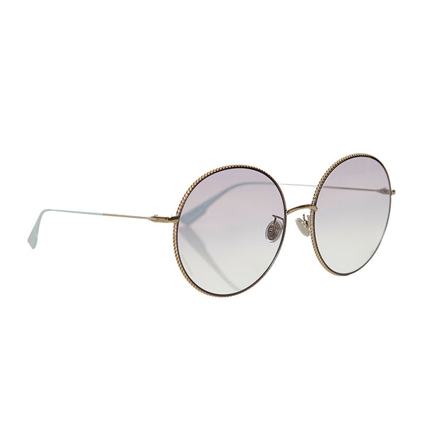 ディオール ラウンド 丸型 サングラス 3YGSO ゴールド パープル メタル レディース Dior 【中古】