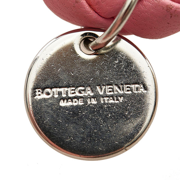 ボッテガヴェネタ イントレチャート キーリング ピンク レザー レディース BOTTEGAVENETA 【中古】